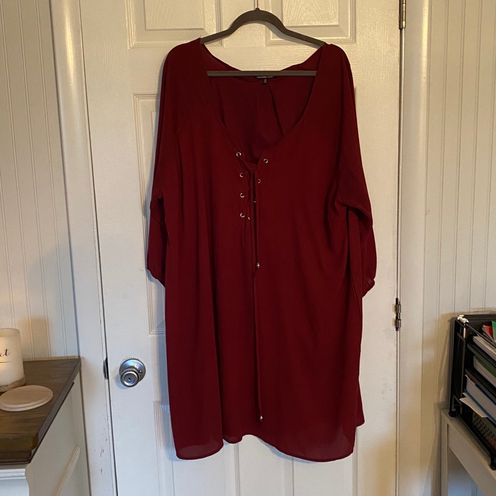 Red shift dress